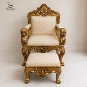 Royal Wooden Guruji Chair Handmade by Skilled Artisans