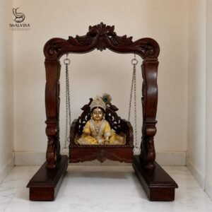 Traditional wooden Kanha Jhula for Laddu Gopal and home mandir by Shalvika Living