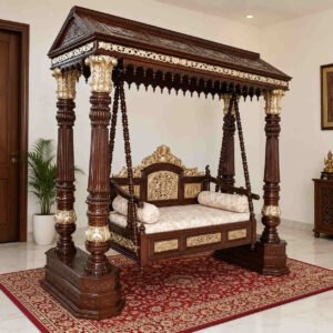 Handcrafted Wooden Swing Jhula for Home by Shalvika Living