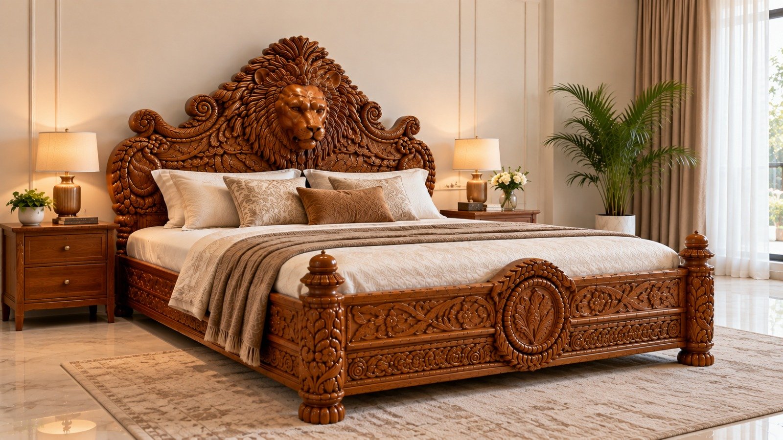 King Size Lion Bed Design