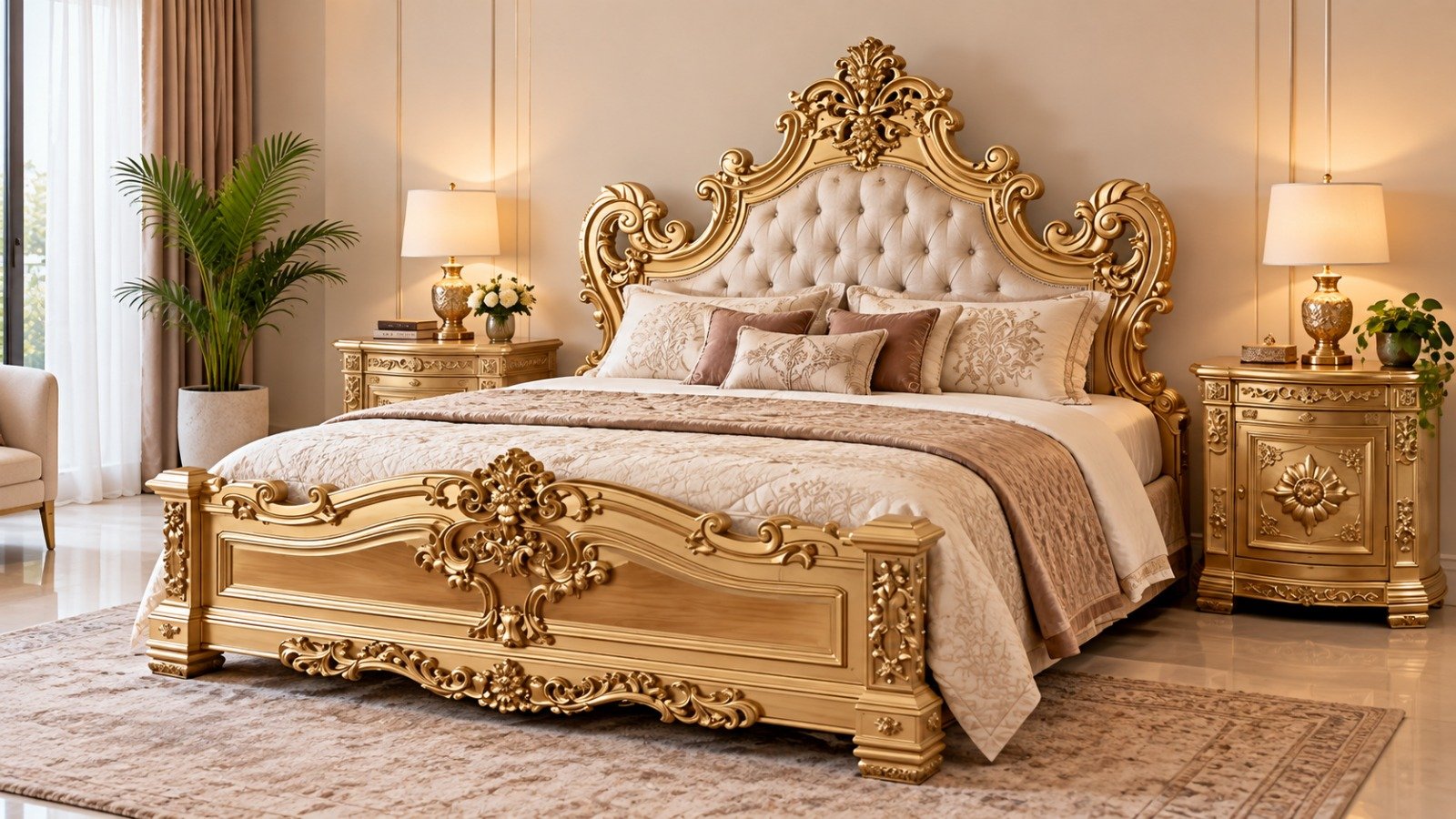 Wooden Luxury Royal Bed for Bedroom