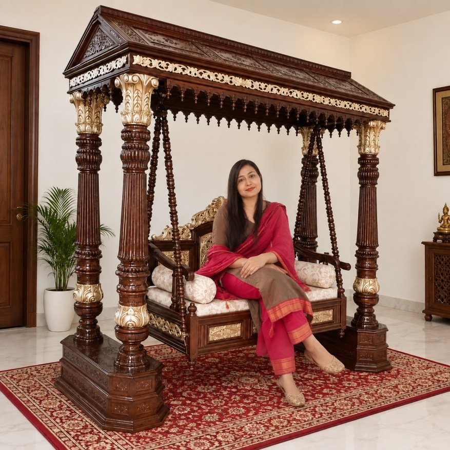 Antique Gold Swing Jhula for Home by Shalvika Living