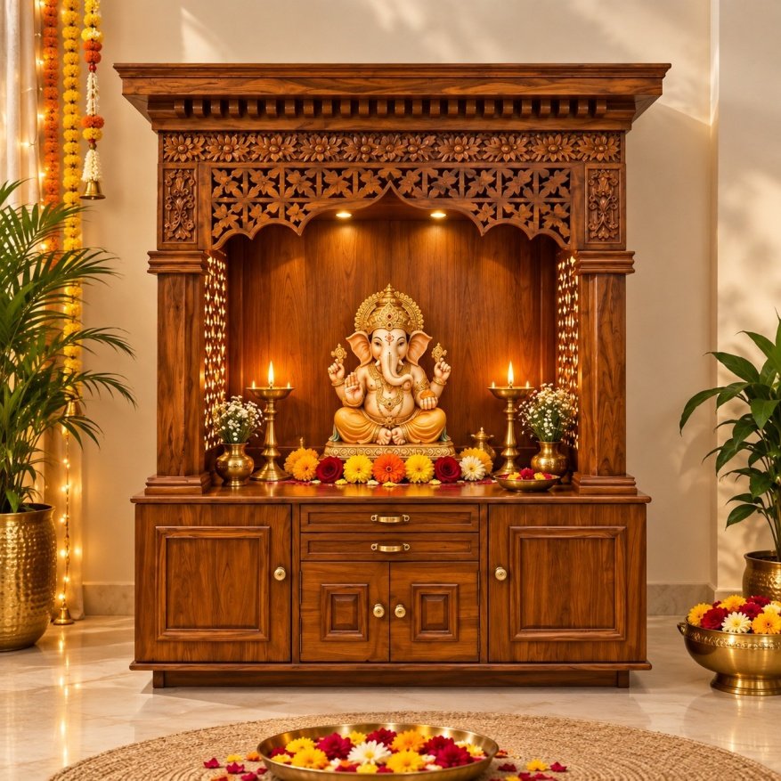 Big Size 7 Home Temple Ideas for Ganesh Chaturthi