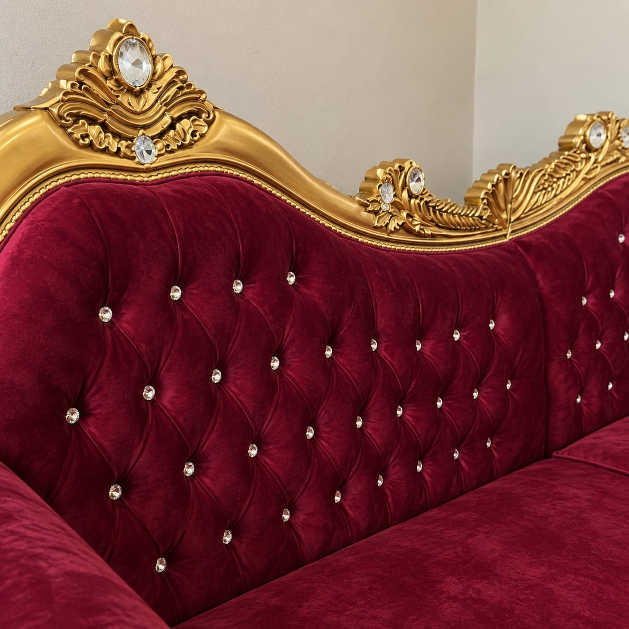Corner Sofa Set Design in Antique Gold