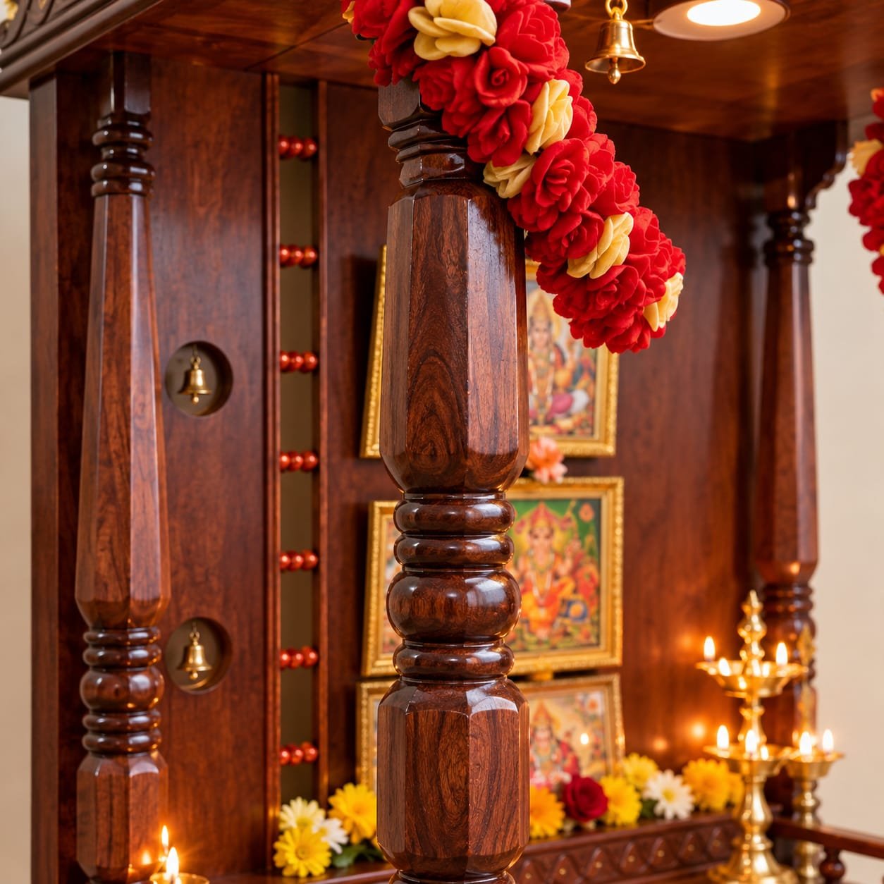 Custom Made Home Temple with Storage by Shalvika Living