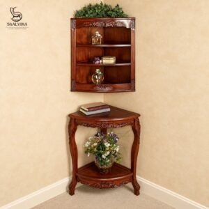 Elegant Corner Wall Shelf Wooden for Home by Shalvika Living