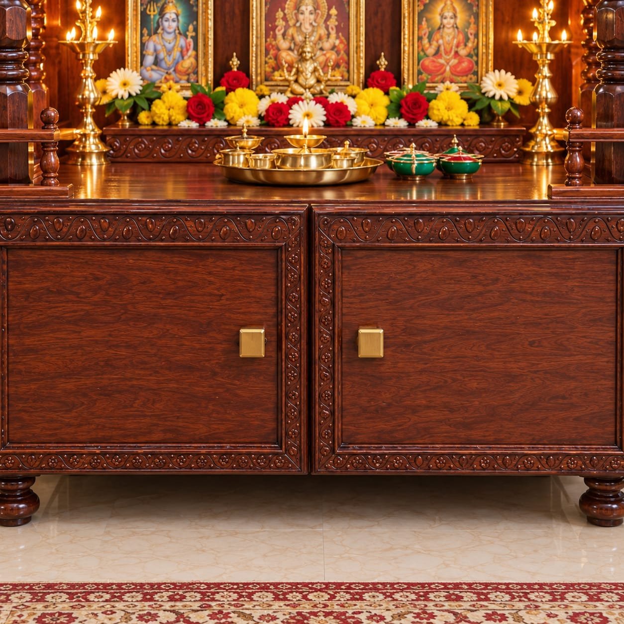 Latest Home Temple with Storage by Shalvika Living
