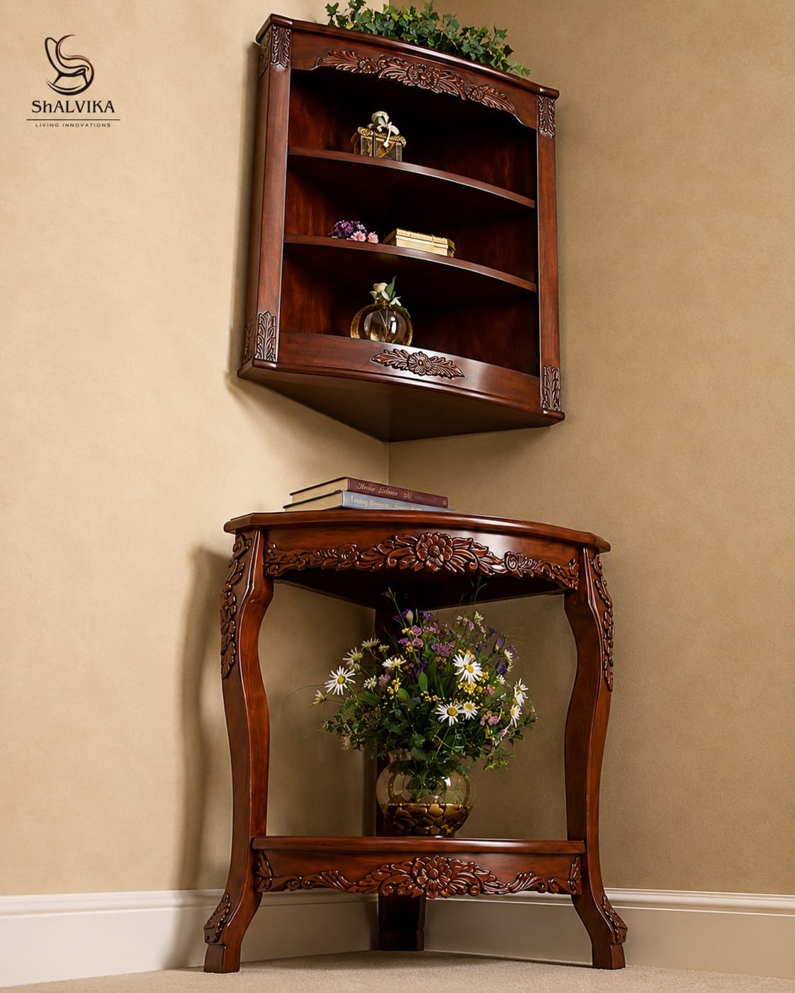 Premium Corner Wall Shelf Wooden for Home