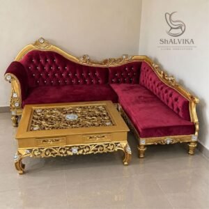 Royal Corner Sofa Set Design with Luxury Finish by Shalvika Living
