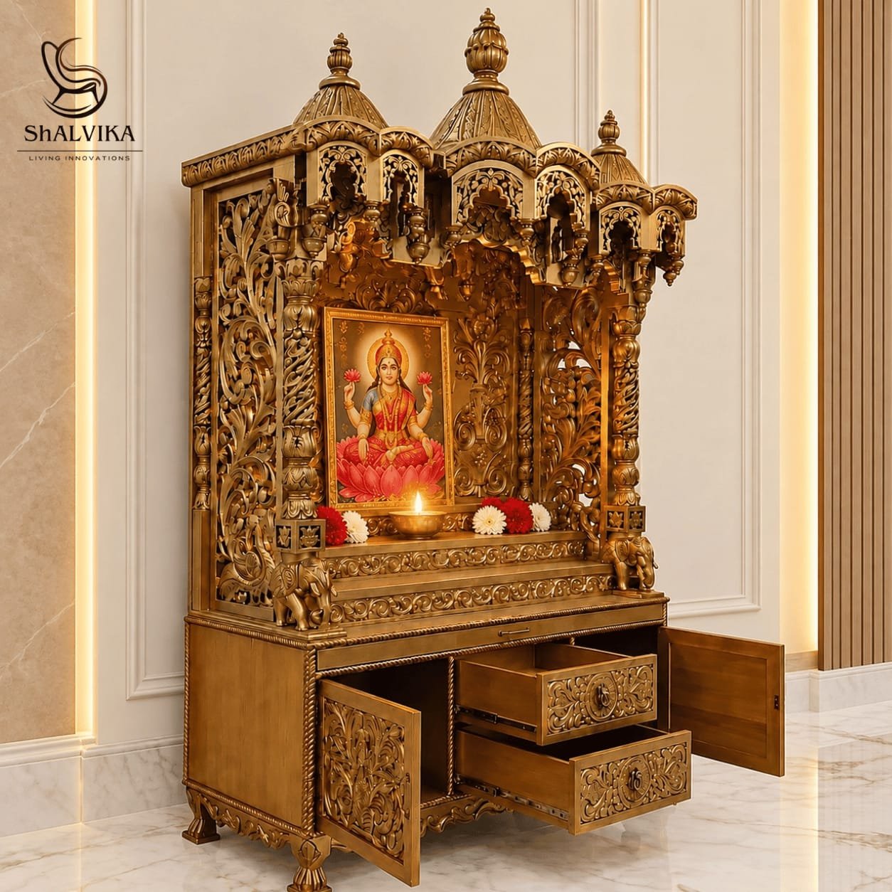 7 Mata Rani Temple in Teak Wood for Home
