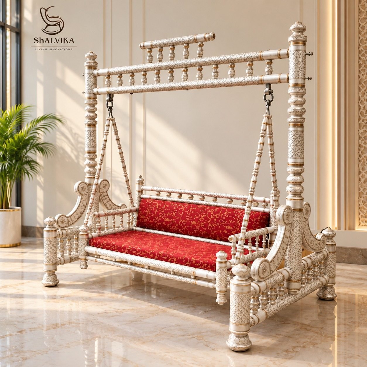 Gujrati Sankheda Jhula Designs for Living Room by Shalvika Living