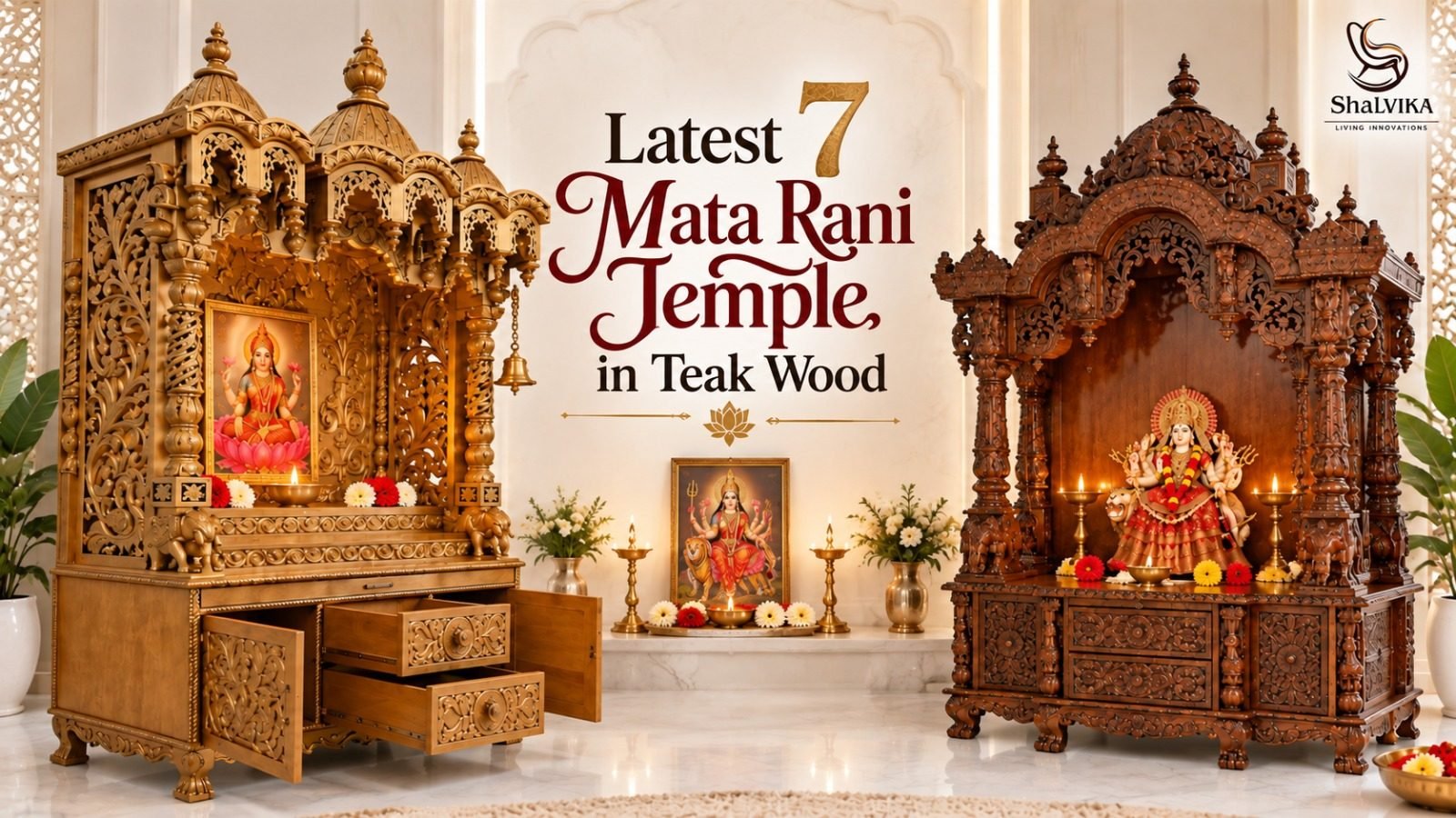 Latest 7 Mata Rani Temple in Teak Wood by Shalvika Living