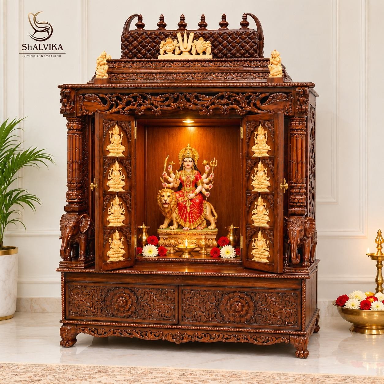 Premium 7 Mata Rani Temple in Teak Wood