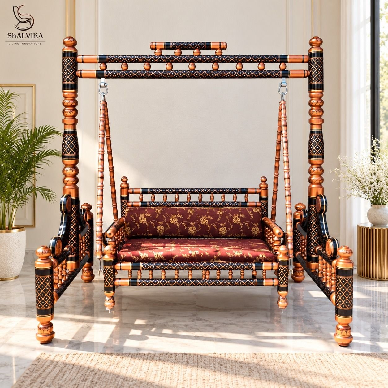 Sankheda Jhula Designs for Living Room by Shalvika Living