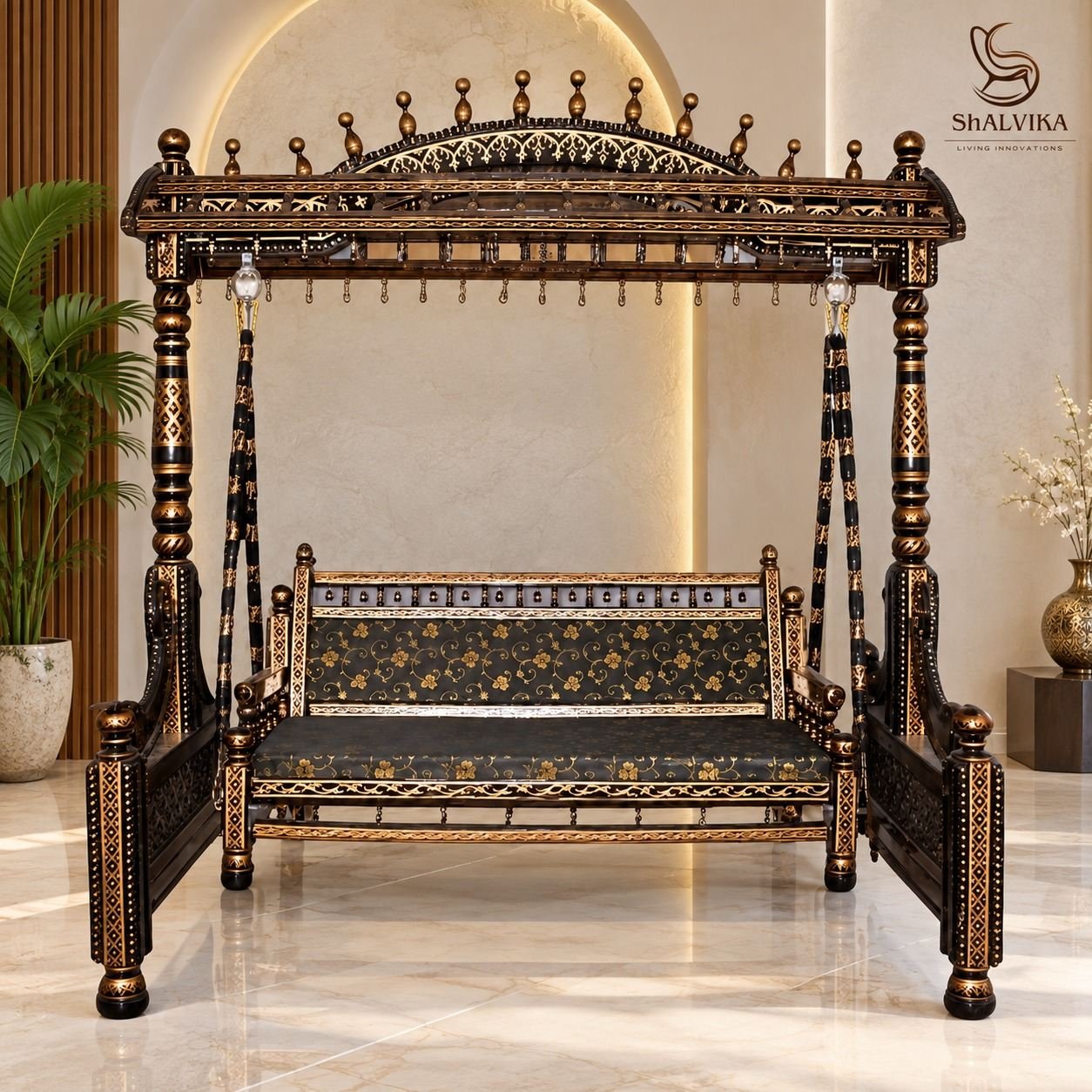 Sankheda Jhula Designs for Living Room in Teak Wood