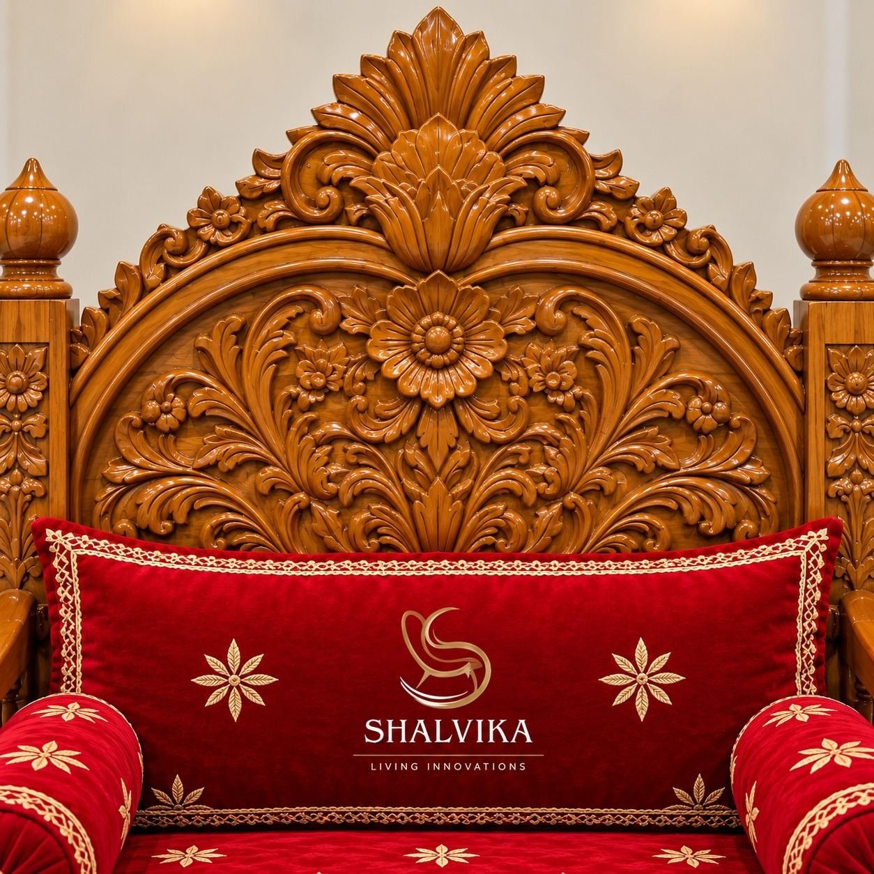 Special Kanha Ji Ka Bed with Floral Carved Design